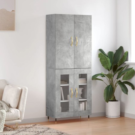 Concrete gray plywood tall sideboard 69.5x34x180 cm by vidaXL, Sideboards - Ref: Foro24-3195719, Price: 143,99 €, Discount: %