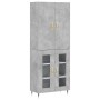 Concrete gray plywood tall sideboard 69.5x34x180 cm by vidaXL, Sideboards - Ref: Foro24-3195719, Price: 143,99 €, Discount: %