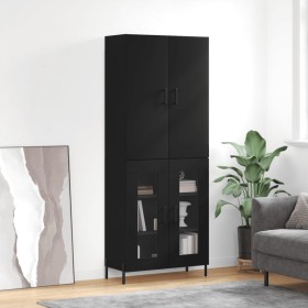 Aparador alto madera contrachapada negro 69,5x34x180 cm de vidaXL, Aparadores - Ref: Foro24-3195740, Precio: 162,99 €, Descue...