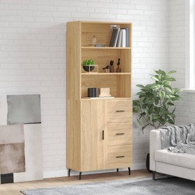 Tall plywood oak-colored highboard 69.5x34x180 cm by vidaXL, Sideboards - Ref: Foro24-3189464, Price: 173,54 €, Discount: %