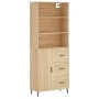 Tall plywood oak-colored highboard 69.5x34x180 cm by vidaXL, Sideboards - Ref: Foro24-3189464, Price: 163,77 €, Discount: %