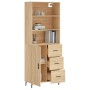 Tall plywood oak-colored highboard 69.5x34x180 cm by vidaXL, Sideboards - Ref: Foro24-3189464, Price: 163,77 €, Discount: %