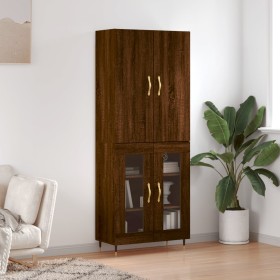 Tall brown oak plywood sideboard 69.5x34x180 cm by vidaXL, Sideboards - Ref: Foro24-3195722, Price: 150,00 €, Discount: %