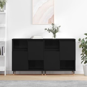 Sideboards 2 pcs black plywood by vidaXL, Sideboards - Ref: Foro24-3190118, Price: 114,08 €, Discount: %