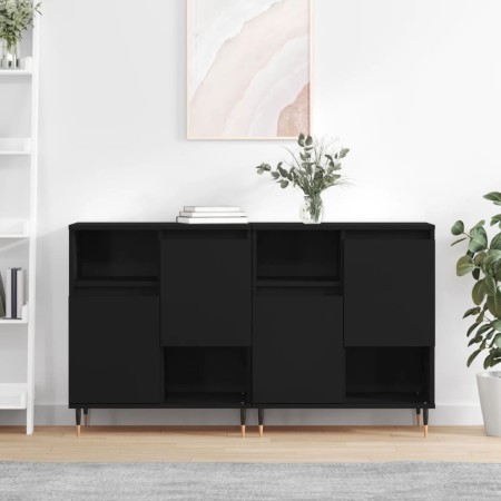 Sideboards 2 pcs black plywood by vidaXL, Sideboards - Ref: Foro24-3190118, Price: 114,21 €, Discount: %