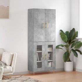 Concrete gray plywood tall sideboard 69.5x34x180 cm by vidaXL, Sideboards - Ref: Foro24-3195727, Price: 159,99 €, Discount: %