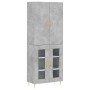 Concrete gray plywood tall sideboard 69.5x34x180 cm by vidaXL, Sideboards - Ref: Foro24-3195727, Price: 159,25 €, Discount: %