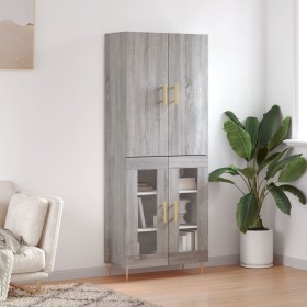 Tall gray Sonoma plywood sideboard 69.5x34x180 cm by vidaXL, Sideboards - Ref: Foro24-3195729, Price: 155,99 €, Discount: %