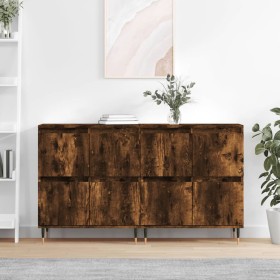 2-teilige Sideboards aus geräuchertem Eichensperrholz von vidaXL, Sideboards - Ref: Foro24-3190170, Preis: 129,99 €, Rabatt: %