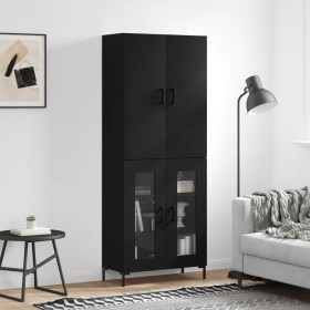 Aparador alto madera contrachapada negro 69,5x34x180 cm de vidaXL, Aparadores - Ref: Foro24-3195732, Precio: 160,99 €, Descue...