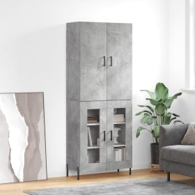 Tall plywood gray concrete sideboard 69.5x34x180 cm by vidaXL, Sideboards - Ref: Foro24-3195743, Price: 150,99 €, Discount: %