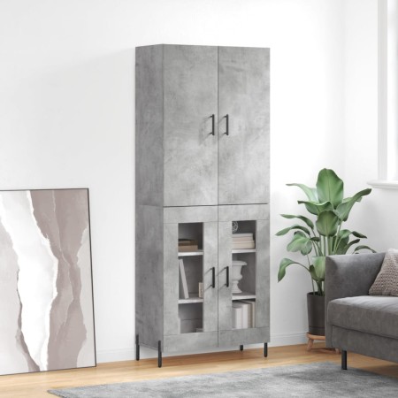 Tall plywood gray concrete sideboard 69.5x34x180 cm by vidaXL, Sideboards - Ref: Foro24-3195743, Price: 151,47 €, Discount: %