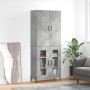 Tall plywood gray concrete sideboard 69.5x34x180 cm by vidaXL, Sideboards - Ref: Foro24-3195743, Price: 151,47 €, Discount: %