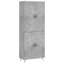 Aparador alto madera contrachapada gris hormigón 69,5x34x180 cm de vidaXL, Aparadores - Ref: Foro24-3195767, Precio: 146,45 €...