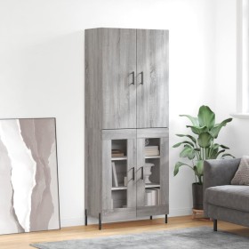 Aparador alto madera contrachapada gris sonoma 69,5x34x180 cm de vidaXL, Aparadores - Ref: Foro24-3195745, Precio: 155,99 €, ...