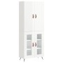 Aparador alto madera contrachapada blanco brillo 69,5x34x180 cm de vidaXL, Aparadores - Ref: Foro24-3195709, Precio: 154,54 €...