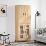 Aparador alto madera contrachapada color roble 69,5x34x180 cm de vidaXL, Aparadores - Ref: Foro24-3195750, Precio: 162,39 €, ...