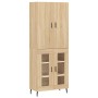 Aparador alto madera contrachapada color roble 69,5x34x180 cm de vidaXL, Aparadores - Ref: Foro24-3195750, Precio: 150,84 €, ...