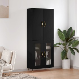 Aparador alto madera contrachapada negro 69,5x34x180 cm de vidaXL, Aparadores - Ref: Foro24-3195716, Precio: 149,99 €, Descue...