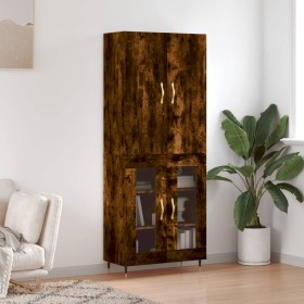 Aparador alto madera contrachapada roble ahumado 69,5x34x180 cm de vidaXL, Aparadores - Ref: Foro24-3195720, Precio: 154,99 €...