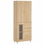 Aparador alto madera contrachapada color roble 69,5x34x180 cm de vidaXL, Aparadores - Ref: Foro24-3195942, Precio: 166,83 €, ...