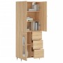 Aparador alto madera contrachapada color roble 69,5x34x180 cm de vidaXL, Aparadores - Ref: Foro24-3195942, Precio: 166,83 €, ...