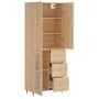 Aparador alto madera contrachapada color roble 69,5x34x180 cm de vidaXL, Aparadores - Ref: Foro24-3195942, Precio: 166,83 €, ...