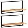 Wall shelves 2 units solid acacia wood 80x25x35 cm by vidaXL, Shelves and shelves - Ref: Foro24-338458, Price: 76,31 €, Disco...