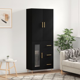 Aparador alto madera contrachapada negro 69,5x34x180 cm de vidaXL, Aparadores - Ref: Foro24-3195948, Precio: 171,99 €, Descue...