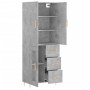 Aparador alto madera contrachapada gris hormigón 69,5x34x180 cm de vidaXL, Aparadores - Ref: Foro24-3195951, Precio: 167,27 €...