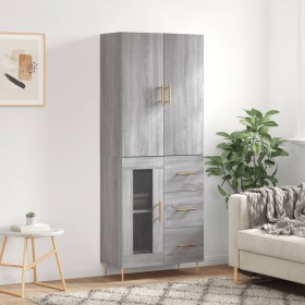 Aparador alto madera contrachapada gris sonoma 69,5x34x180 cm de vidaXL, Aparadores - Ref: Foro24-3195953, Precio: 167,99 €, ...