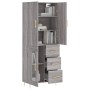 Aparador alto madera contrachapada gris sonoma 69,5x34x180 cm de vidaXL, Aparadores - Ref: Foro24-3195953, Precio: 167,99 €, ...