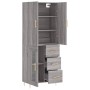 Aparador alto madera contrachapada gris sonoma 69,5x34x180 cm de vidaXL, Aparadores - Ref: Foro24-3195953, Precio: 167,99 €, ...