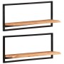 Wall shelves 2 units solid acacia wood 80x25x35 cm by vidaXL, Shelves and shelves - Ref: Foro24-338458, Price: 76,31 €, Disco...