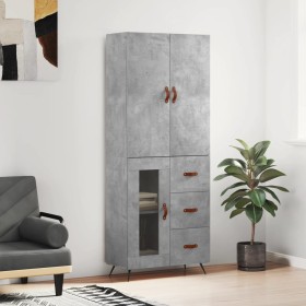 Tall plywood gray concrete sideboard 69.5x34x180 cm by vidaXL, Sideboards - Ref: Foro24-3195935, Price: 162,82 €, Discount: %