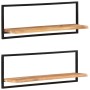 Wall shelves 2 units solid acacia wood 100x24x35 cm by vidaXL, Shelves and shelves - Ref: Foro24-338457, Price: 85,26 €, Disc...