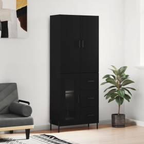 Tall black plywood sideboard 69.5x34x180 cm by vidaXL, Sideboards - Ref: Foro24-3195964, Price: 177,99 €, Discount: %