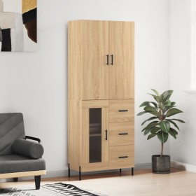 Aparador alto madera contrachapada color roble 69,5x34x180 cm de vidaXL, Aparadores - Ref: Foro24-3195966, Precio: 167,99 €, ...