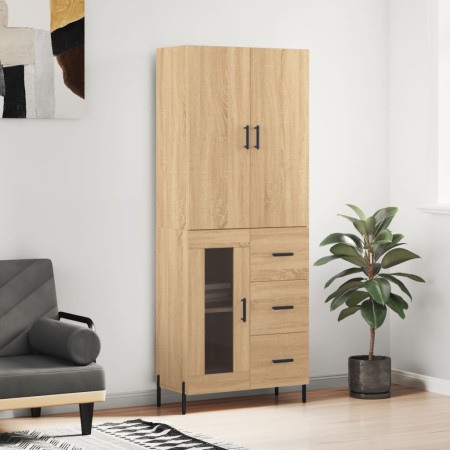 Aparador alto madera contrachapada color roble 69,5x34x180 cm de vidaXL, Aparadores - Ref: Foro24-3195966, Precio: 167,59 €, ...