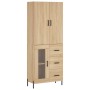 Aparador alto madera contrachapada color roble 69,5x34x180 cm de vidaXL, Aparadores - Ref: Foro24-3195966, Precio: 167,59 €, ...