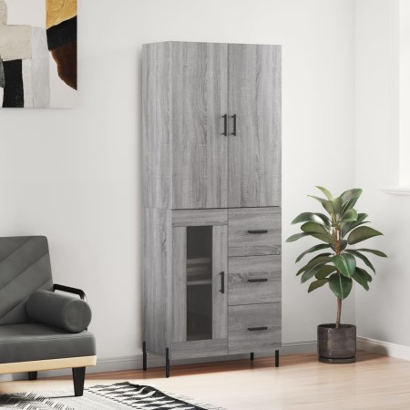 Aparador alto madera contrachapada gris sonoma 69,5x34x180 cm de vidaXL, Aparadores - Ref: Foro24-3195969, Precio: 173,55 €, ...