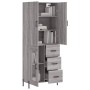 Aparador alto madera contrachapada gris sonoma 69,5x34x180 cm de vidaXL, Aparadores - Ref: Foro24-3195969, Precio: 173,55 €, ...