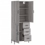 Aparador alto madera contrachapada gris sonoma 69,5x34x180 cm de vidaXL, Aparadores - Ref: Foro24-3195969, Precio: 173,55 €, ...