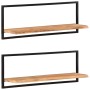 Wall shelves 2 units solid acacia wood 100x24x35 cm by vidaXL, Shelves and shelves - Ref: Foro24-338457, Price: 85,26 €, Disc...