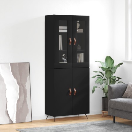 Tall black plywood sideboard 69.5x34x180 cm by vidaXL, Sideboards - Ref: Foro24-3198186, Price: 171,52 €, Discount: %