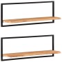 Wall shelves 2 units solid acacia wood 100x24x35 cm by vidaXL, Shelves and shelves - Ref: Foro24-338457, Price: 85,26 €, Disc...