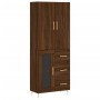 Tall brown oak plywood sideboard 69.5x34x180 cm by vidaXL, Sideboards - Ref: Foro24-3195954, Price: 167,86 €, Discount: %