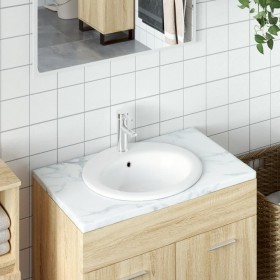 Lavabo de baño ovalado cerámica blanco 52x46x20 cm de vidaXL, Lavabos - Ref: Foro24-153714, Precio: 82,99 €, Descuento: %