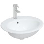 White ceramic oval bathroom sink 52x46x20 cm by vidaXL, Sinks - Ref: Foro24-153714, Price: 83,57 €, Discount: %