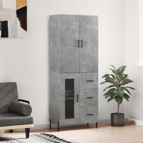 Aparador alto madera contrachapada gris hormigón 69,5x34x180 cm de vidaXL, Aparadores - Ref: Foro24-3195967, Precio: 167,99 €...